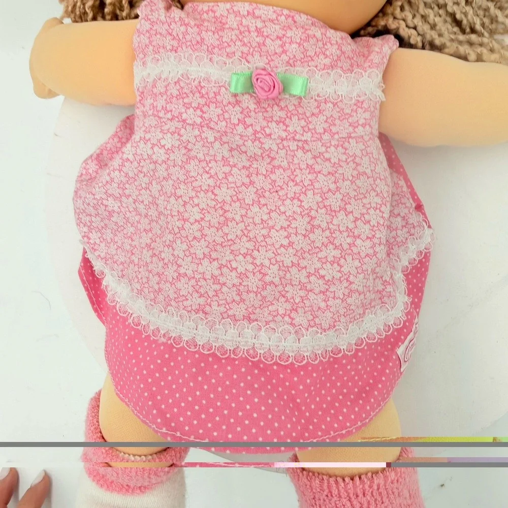 1990 First Edition Cabbage Patch Kids Doll Blonde Yarn Hair Blue Eyes